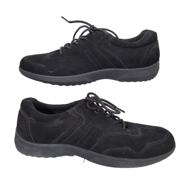 True Spirit Easy Spirit Bersh Black Nubuck Leather Dress Casual Comfort Sneakers - Picture 1 of 10